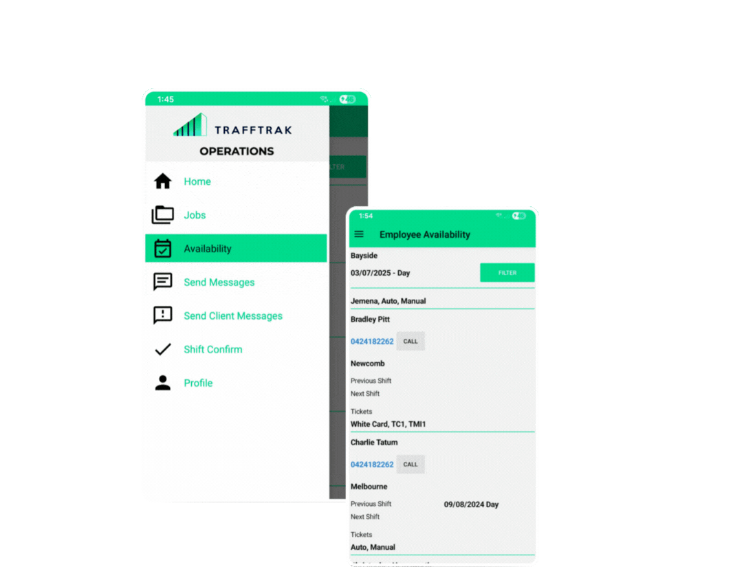 Ops app employee Trafftrak