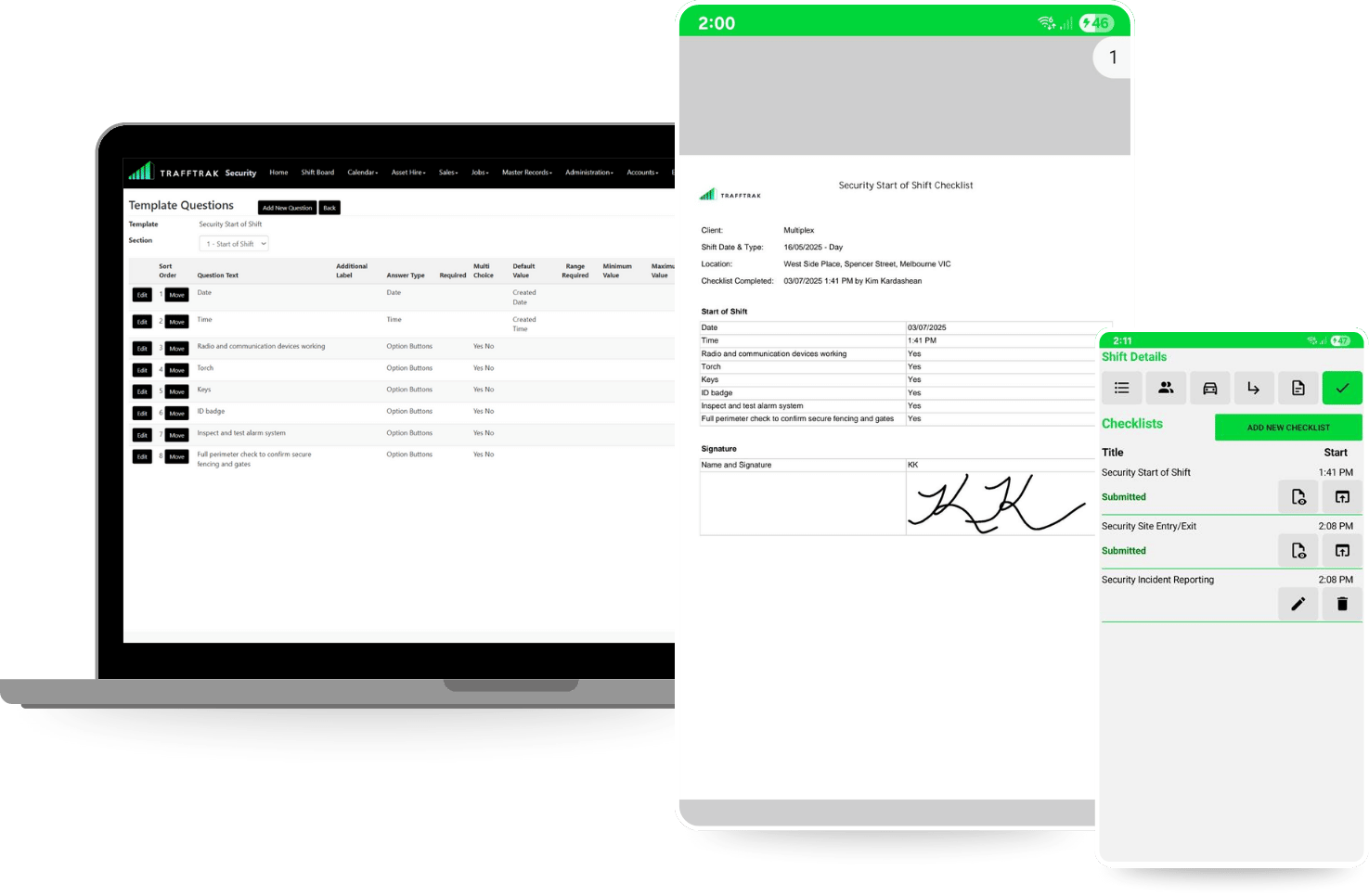 Web cheecklists - Trafftrak